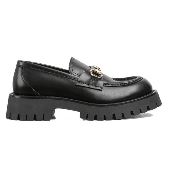 GUCCI horsebit leather lug sole loafers - Picture 1 of 6
